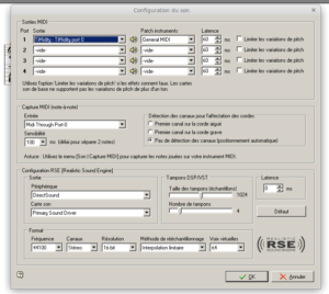 GP5 audio settings MIDI