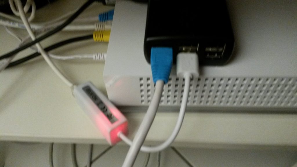 Network adapter plugged between the PI and the Philips Hue bridge Network adapter plugged